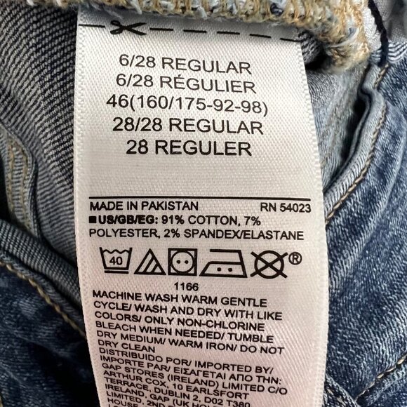Gap Womens Sky High Universal Distressed Zip Up Denim Legging Stretch Size 6/28R - Picture 8 of 8